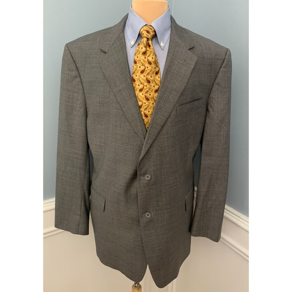 Hart Schaffner Marx Blazer Mens 48R Wool Textured Twill USA Jacket Sportcoat